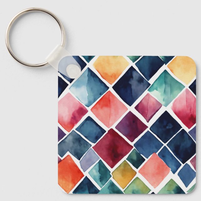 Llavero Qué tal "Argyle Watercolor Charm Keychain" (Anverso)