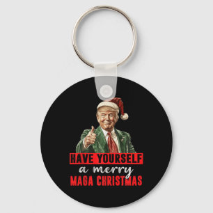 Llavero Que te tengas feliz Navidad Funny, Trump Christ