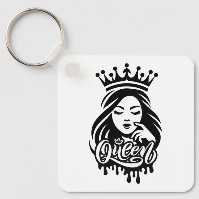 Llavero Queen Design – Elegant Royal Crown (Anverso)