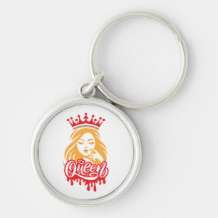 Llavero Queen Design – Tipografía de Corona Real Elegante 