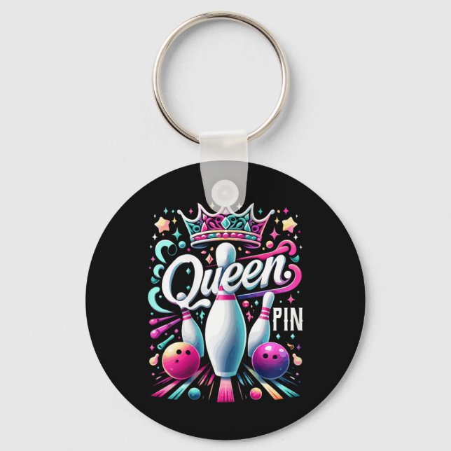 Llavero Queen Pin Shirt Bowler Bowling League For Bowling  (Anverso)