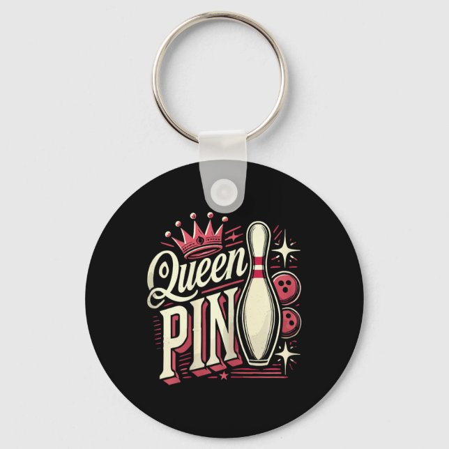Llavero Queen Pin Shirt Bowler Bowling League For Bowling  (Anverso)