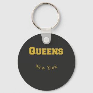 Llavero Queens New York Gold