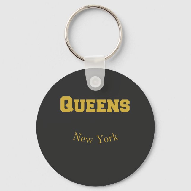 Llavero Queens New York Gold (Anverso)