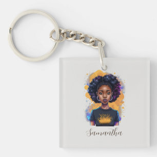 Llavero Quemando a una mujer africana