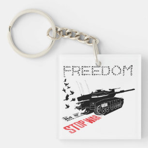Llavero Queremos paz mundial y libertad, alto a la guerra