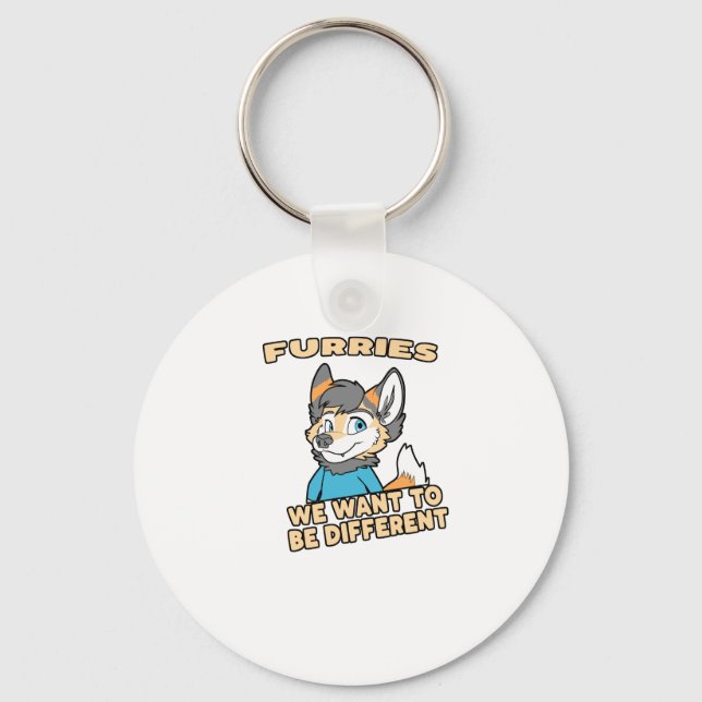 Llavero Queremos ser diferentes regalos de Furry Fandom (Anverso)