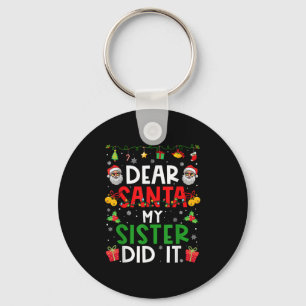 Llavero Querida Santa, mi hermana lo hizo divertido famili