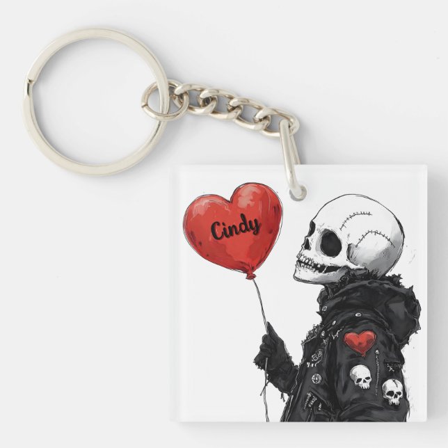 Llavero Querido Personalizable - Calavera con globo (Frente)