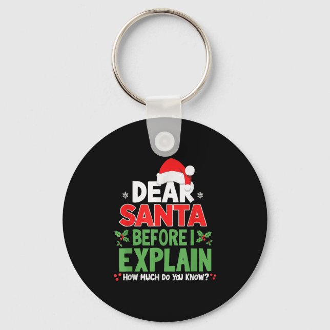 Llavero Querido Santa Antes de Explicar Cuánto Sabes X (Anverso)