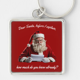 Llavero Querido Santa. Funny Santa Claus, feriado de Navid