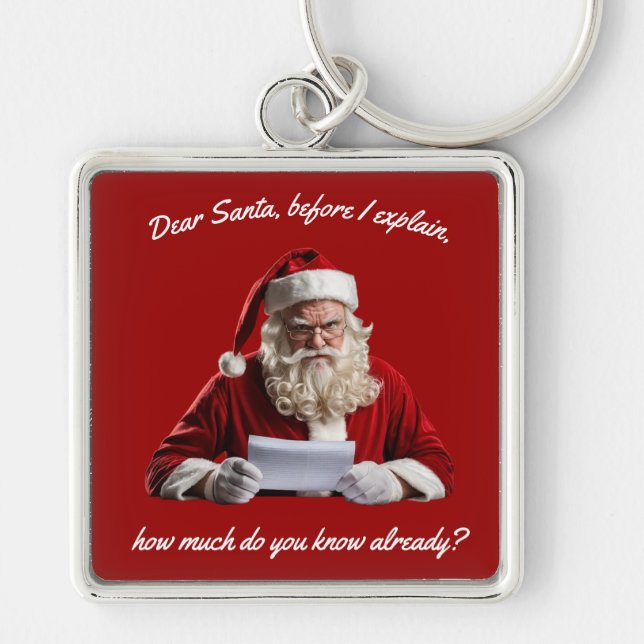 Llavero Querido Santa. Funny Santa Claus, feriado de Navid (Frente)