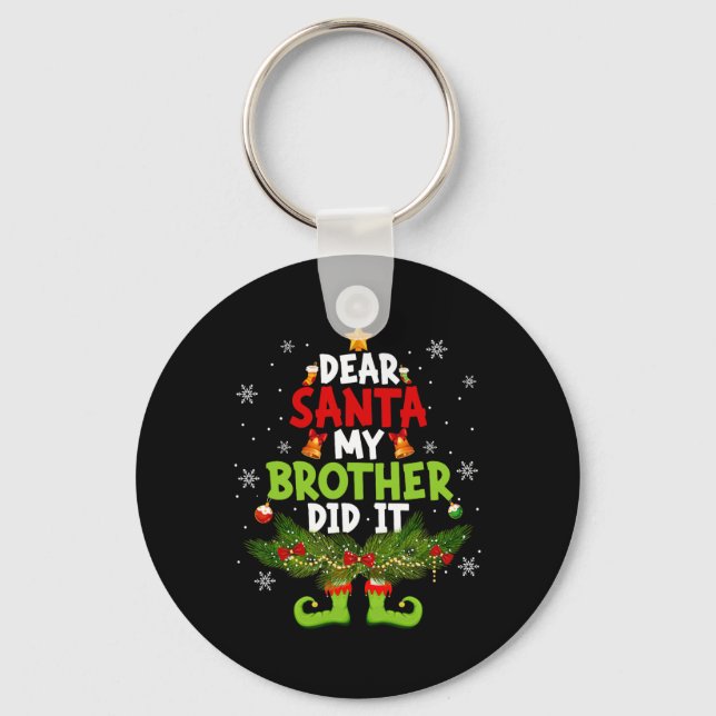 Llavero Querido Santa Mi Hermano Lo Hizo Elfo Navidad Comb (Anverso)