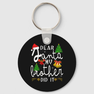 Llavero Querido Santa Mi Hermano Lo Hizo Funny Navidad Chi