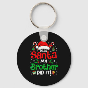 Llavero Querido Santa Mi Hermano Lo Hizo Funny Navidad Chi