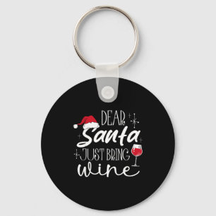 Llavero Querido Santa Solo Trae Vino Navidad Bebiendo Fami
