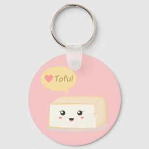 Llavero Queso de soja de Kawaii que pide que la gente ame