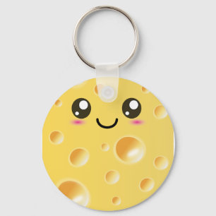 Llavero Queso feliz lindo de Kawaii