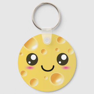 Llavero Queso feliz lindo de Kawaii