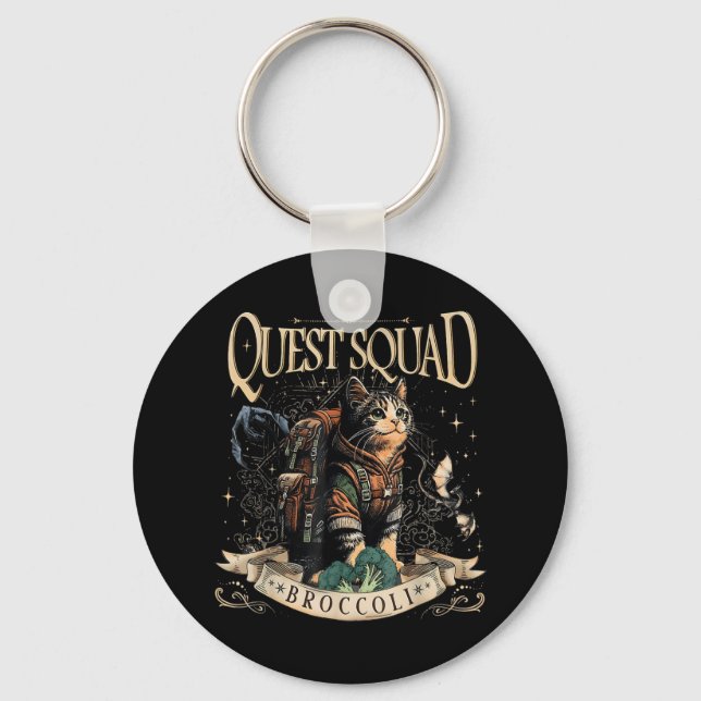 Llavero Quest Fantasy Squad Broccoli Kitten Funny Cat (Anverso)