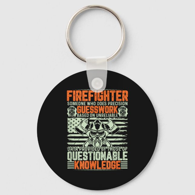 Llavero Questionable Knowledge Fireman Gift Proud Firefigh (Anverso)