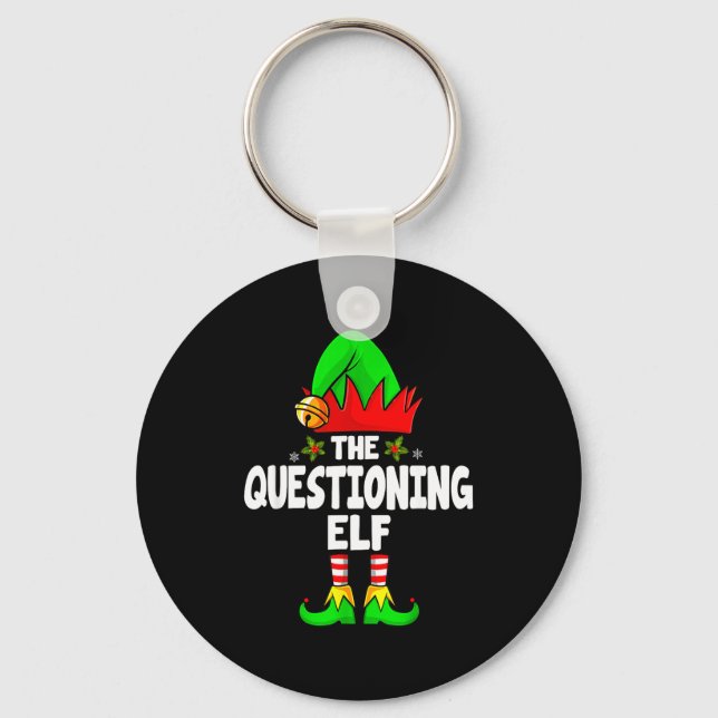 Llavero Questioning Elf Group Christmas Funny Pajama Party (Anverso)