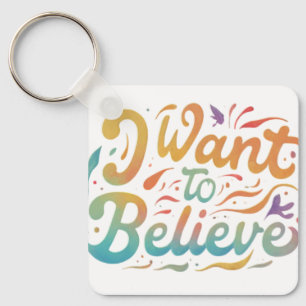 Llavero Quiero creer - Aluminio Square Keychain