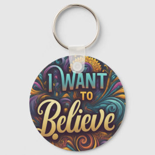 Llavero Quiero creer - Keychain del círculo del aluminio