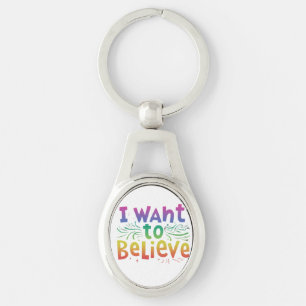 Llavero Quiero creer" Oval UFO Keychain