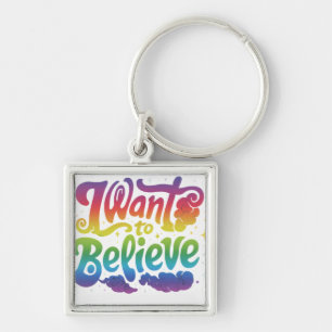 Llavero Quiero creer - Premium Square Keychain