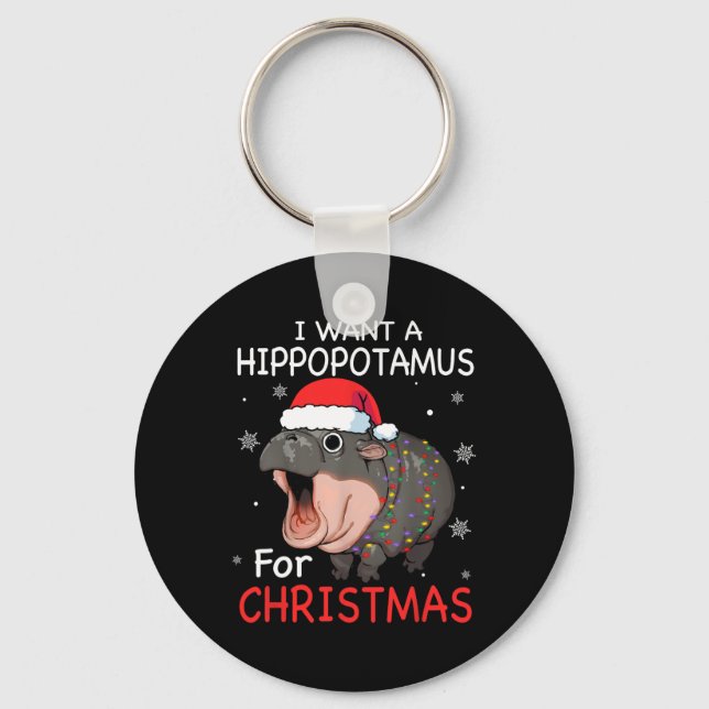 Llavero Quiero Hipopótamo Para Navidades Xmas Hippo Para (Anverso)