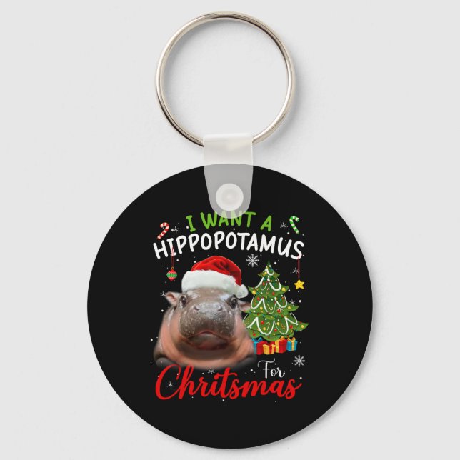 Llavero Quiero Navidades Hipopótamos Divertidos Hippo Moo  (Anverso)