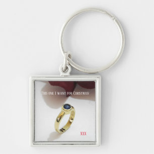 Llavero Quiero para Navidades un compromiso de zafiro