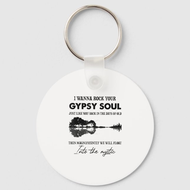 Llavero Quiero Rock Tu Guitarra Hippie Soul Gitano (Anverso)