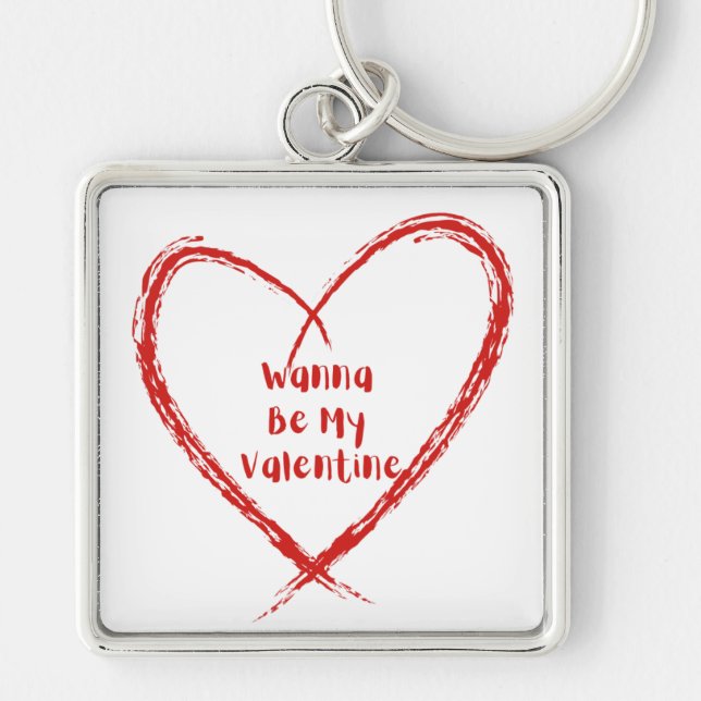 Llavero Quiero ser mi San Valentín con corazón (Frente)