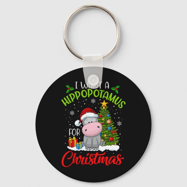Llavero Quiero Un Hipopótamo Para Los Navidades Santa Hipp (Anverso)