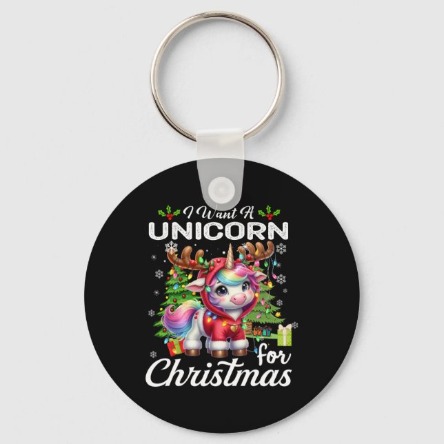 Llavero Quiero Un Unicornio Para Navidades Con Regalos De  (Anverso)