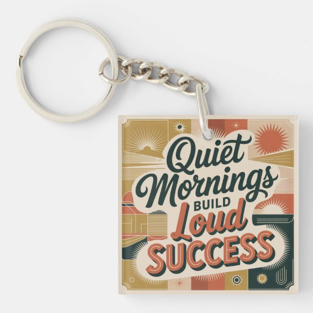 Llavero Quiet Mornings Build Loud Success (Frente)