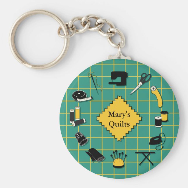 Llavero Quilt Time Personalización de la etiqueta (Frente)