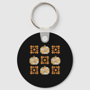 Llavero Quilter Quilter Fall Quilt Bloque de la calabaza d