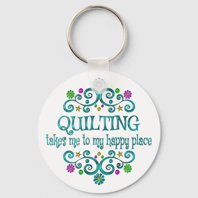 Llavero Quilting Happy Place (Anverso)