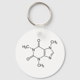 Llavero Química Molécula Cafeína Café Átomos
