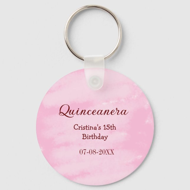Llavero Quinceanera anos 15 años añadir textura de nombre (Anverso)