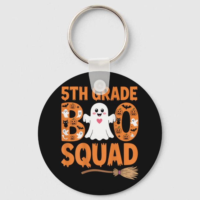 Llavero Quinto Grado Boo Squad Halloween Ghost School Fun  (Anverso)