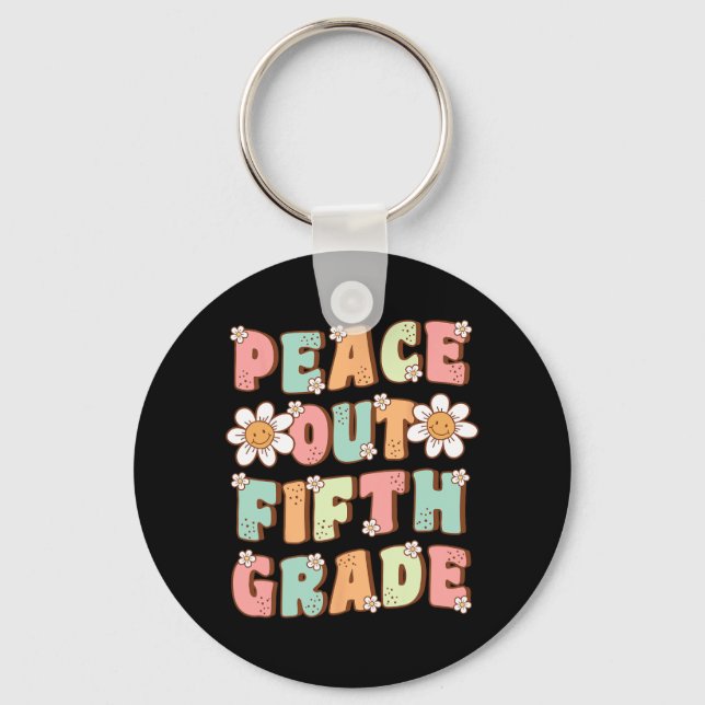 Llavero Quinto Grado Cute Groovy Último Día De 5º Grado (Anverso)