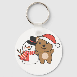 Llavero Quokka Con Snowman En Invierno En Navidades Keycha