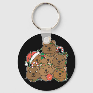 Llavero Quokka Navidades de animales divertidos en árbol d