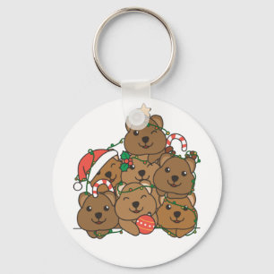Llavero Quokka Navidades de animales divertidos en árbol d