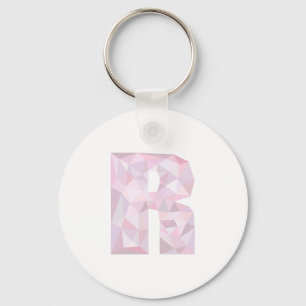 Llavero R - Triángulos de poli bajo - Gris púrpura rosado