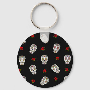 Llavero RAB Rockabilly Sugar Skulls Rosas en negro